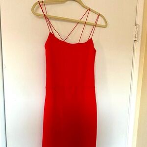 DAVID LERNER Asymmetrical Strap mini dress